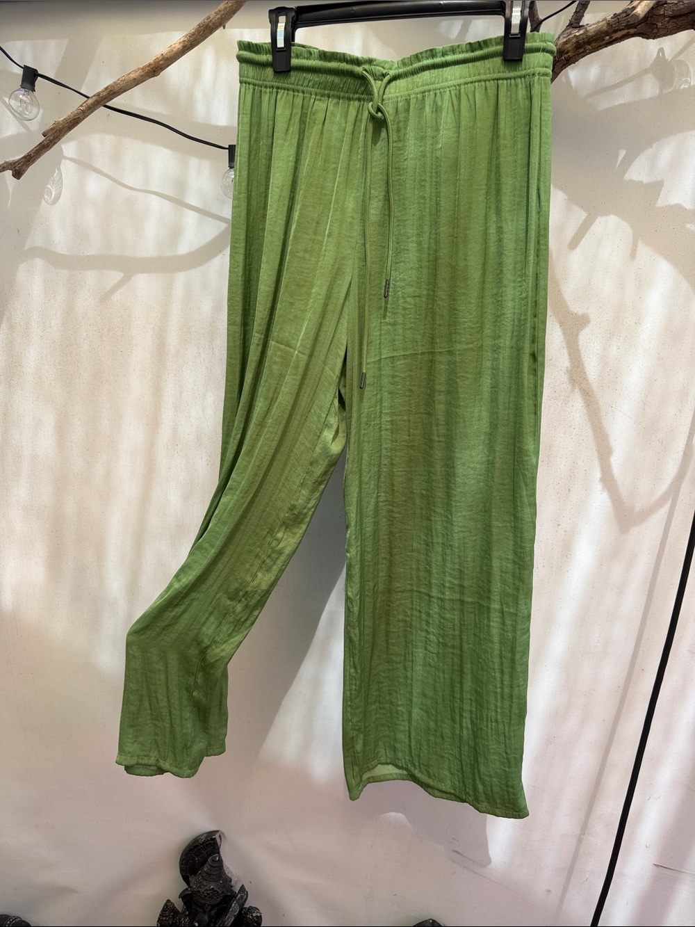 Rachel Zoe Lime Green Pleated Wide-Leg Trousers